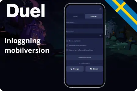 Duel casino mobil inloggning – registrering på mobilskärm
