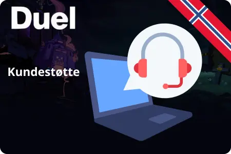 Duel Casino-kundestøtte - bærbar PC med hodesett.