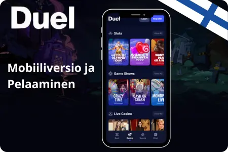 Duel Casino mobiiliversio - kasinosovellus puhelimessa