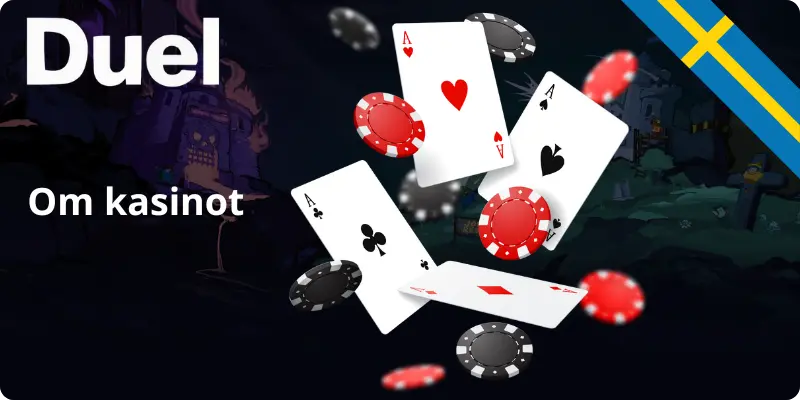 Duel casino– flygande kort och marker med svensk flagga